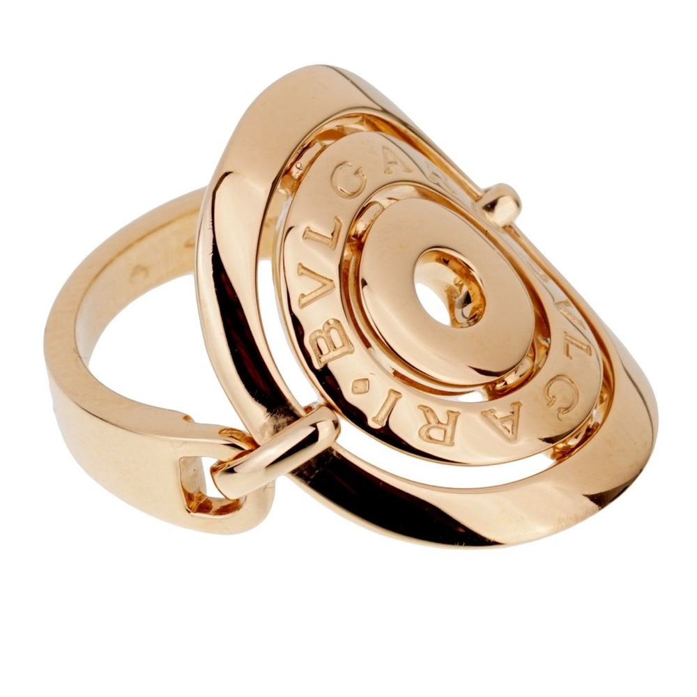 Bulgari Astrale Cerchi shield ring size 5.5 euro size 49 Solid 18k gold